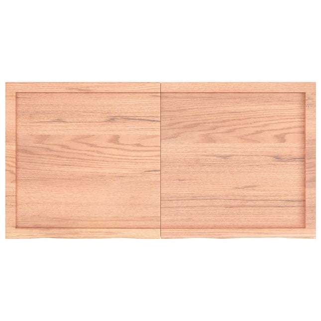væghylde 120x60x(2-4) cm behandlet massivt egetræ lysebrun