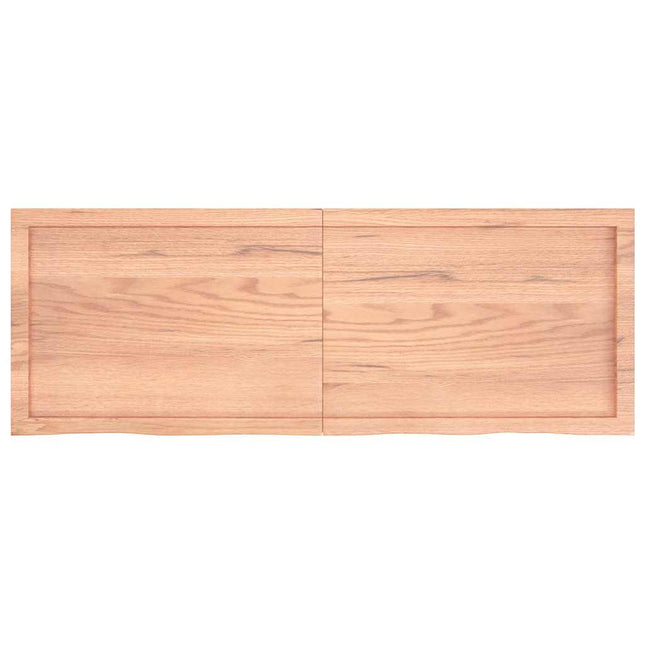 væghylde 140x50x(2-6) cm behandlet massivt egetræ lysebrun