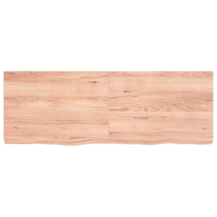 væghylde 140x50x(2-6) cm behandlet massivt egetræ lysebrun