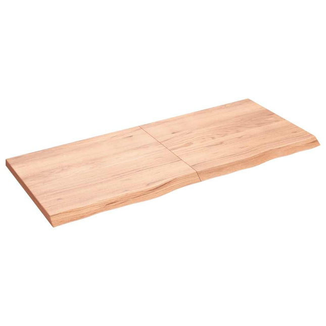 væghylde 140x60x(2-4) cm behandlet massivt egetræ lysebrun