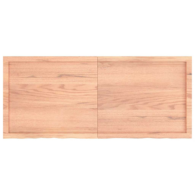 væghylde 140x60x(2-4) cm behandlet massivt egetræ lysebrun