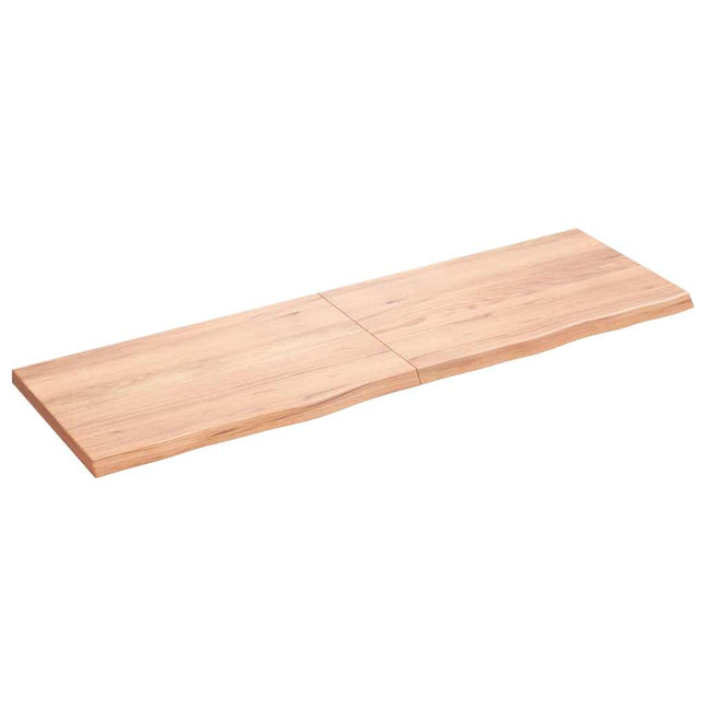 væghylde 160x50x(2-4) cm behandlet massivt egetræ lysebrun