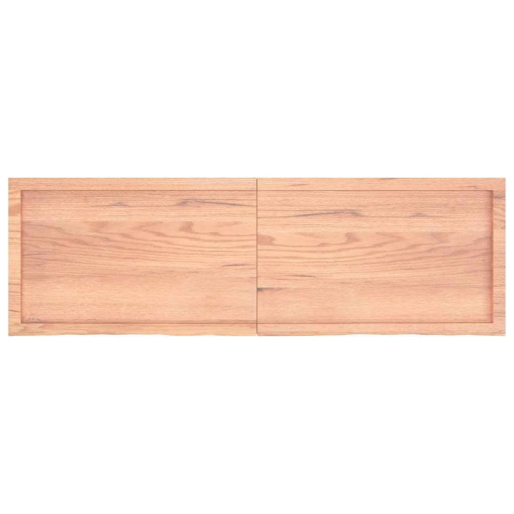 væghylde 160x50x(2-4) cm behandlet massivt egetræ lysebrun
