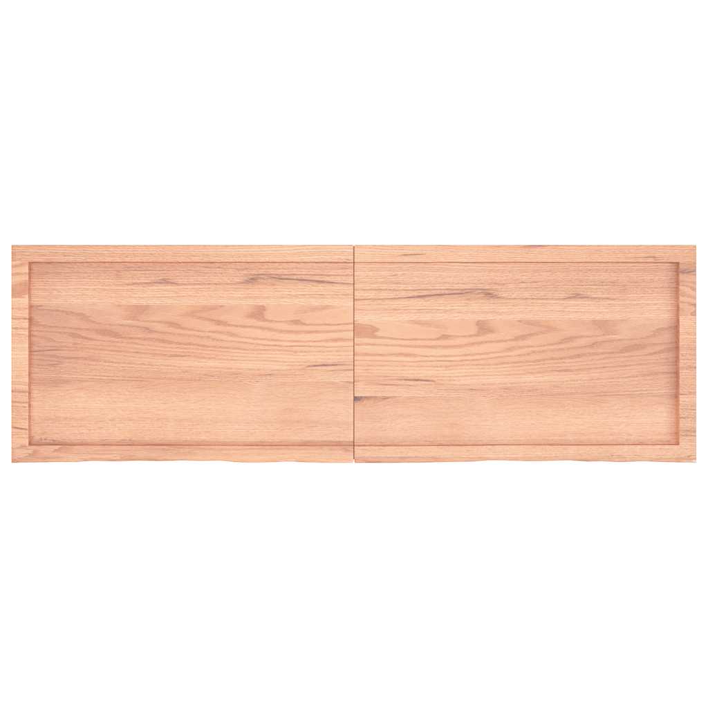 væghylde 160x50x(2-6) cm behandlet massivt egetræ lysebrun