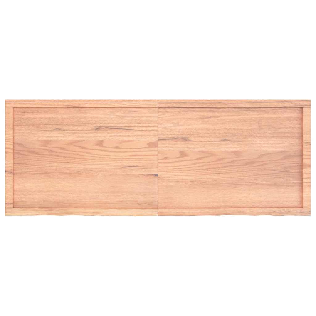 væghylde 160x60x(2-6) cm behandlet massivt egetræ lysebrun