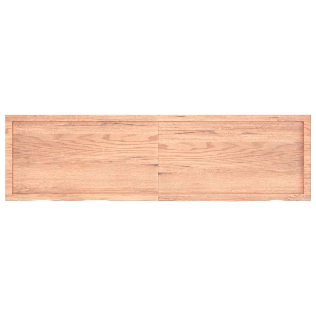 væghylde 180x50x(2-6) cm behandlet massivt egetræ lysebrun