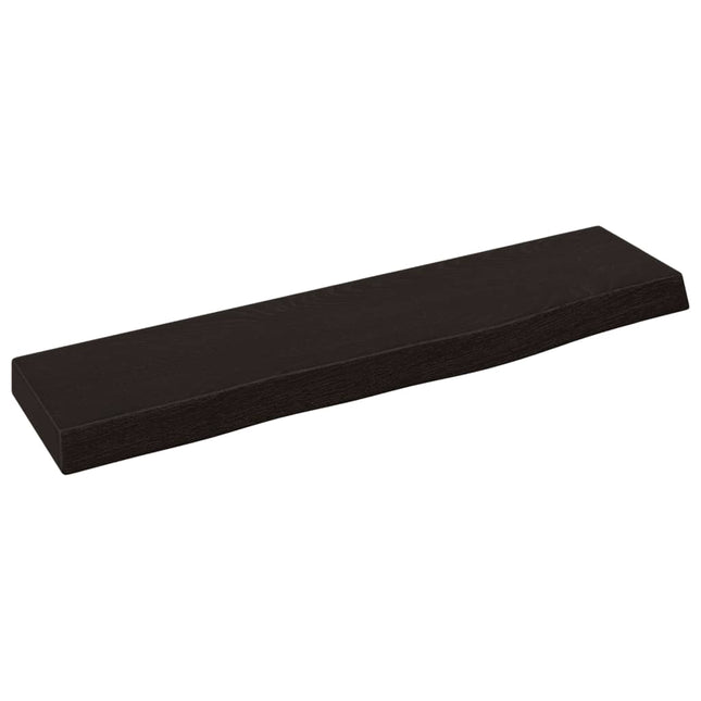 væghylde 40x10x2 cm behandlet massivt egetræ mørkebrun