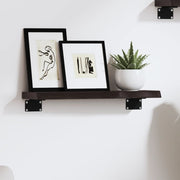 væghylde 40x10x2 cm behandlet massivt egetræ mørkebrun