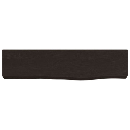 væghylde 40x10x4 cm behandlet massivt egetræ mørkebrun
