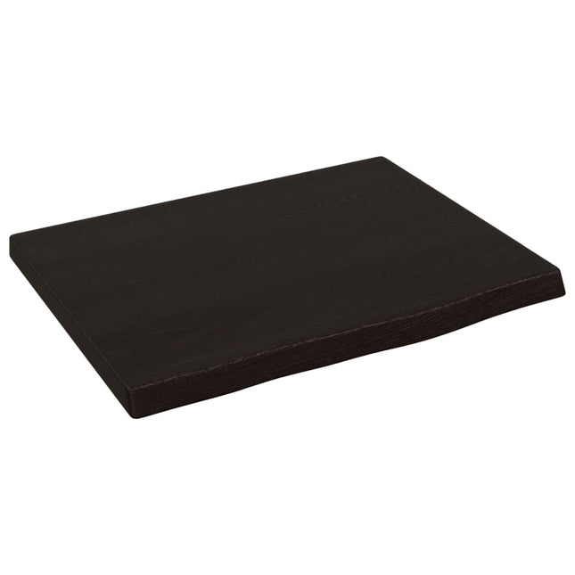 væghylde 40x30x2 cm behandlet massivt egetræ mørkebrun