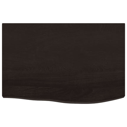 væghylde 60x40x(2-4) cm behandlet massivt egetræ mørkebrun