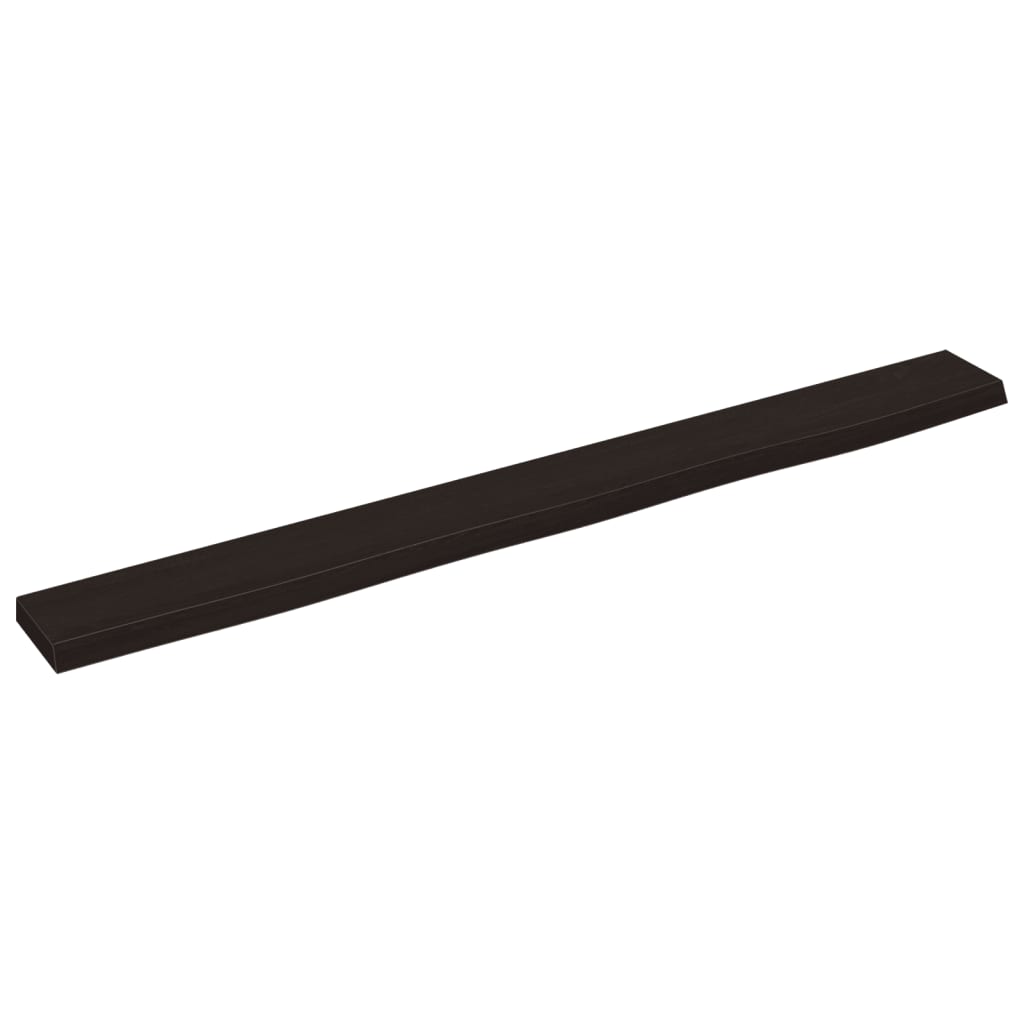 væghylde 100x10x2 cm behandlet massivt egetræ mørkebrun
