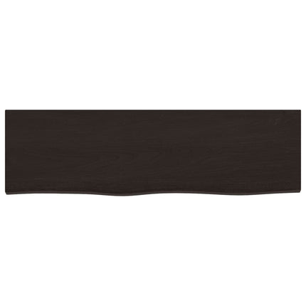 væghylde 100x30x(2-4) cm behandlet massivt egetræ mørkebrun