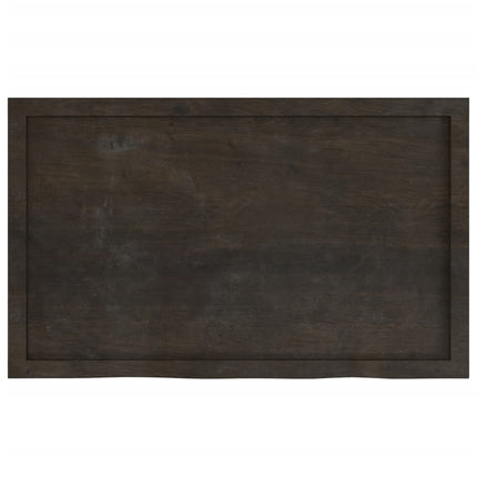 væghylde 100x60x(2-6) cm behandlet massivt egetræ mørkebrun