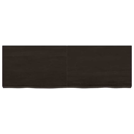 væghylde 120x40x(2-6) cm behandlet massivt egetræ mørkebrun