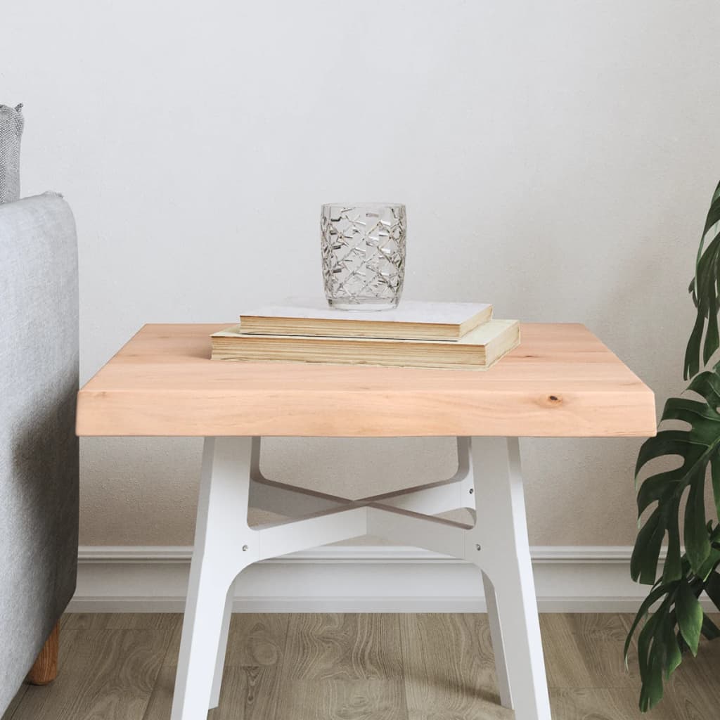 bordplade 40x40x(2-4)cm naturlig kant ubehandlet massivt træ billede