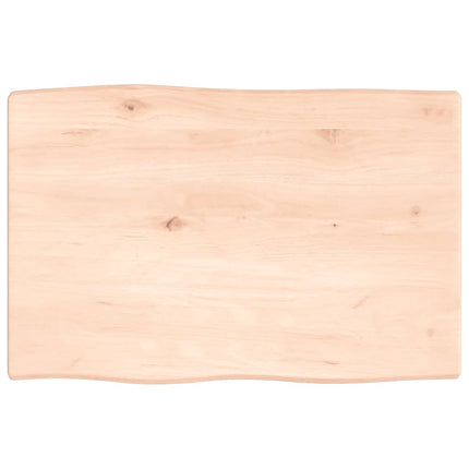 bordplade 60x40x2 cm naturlig kant ubehandlet massivt egetræ