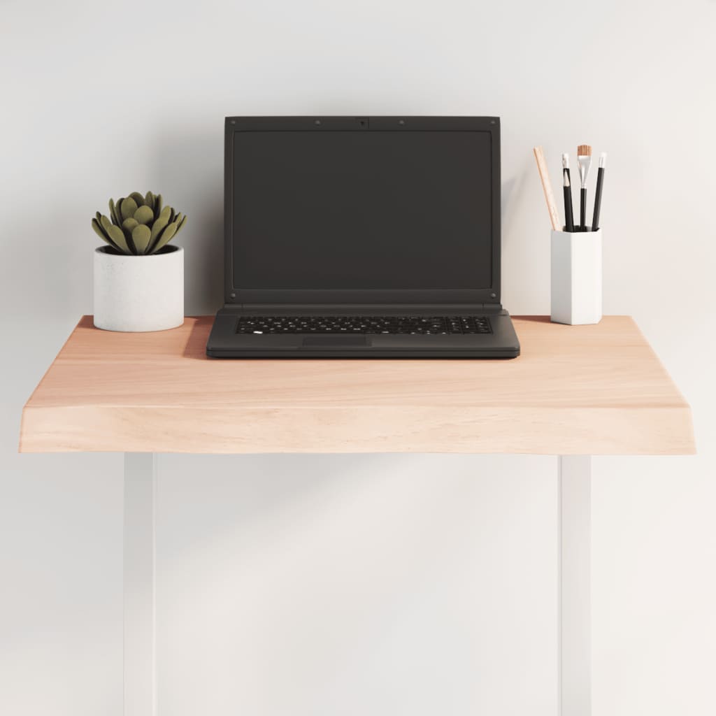 bordplade 60x50x(2-4)cm naturlig kant ubehandlet massivt træ billede