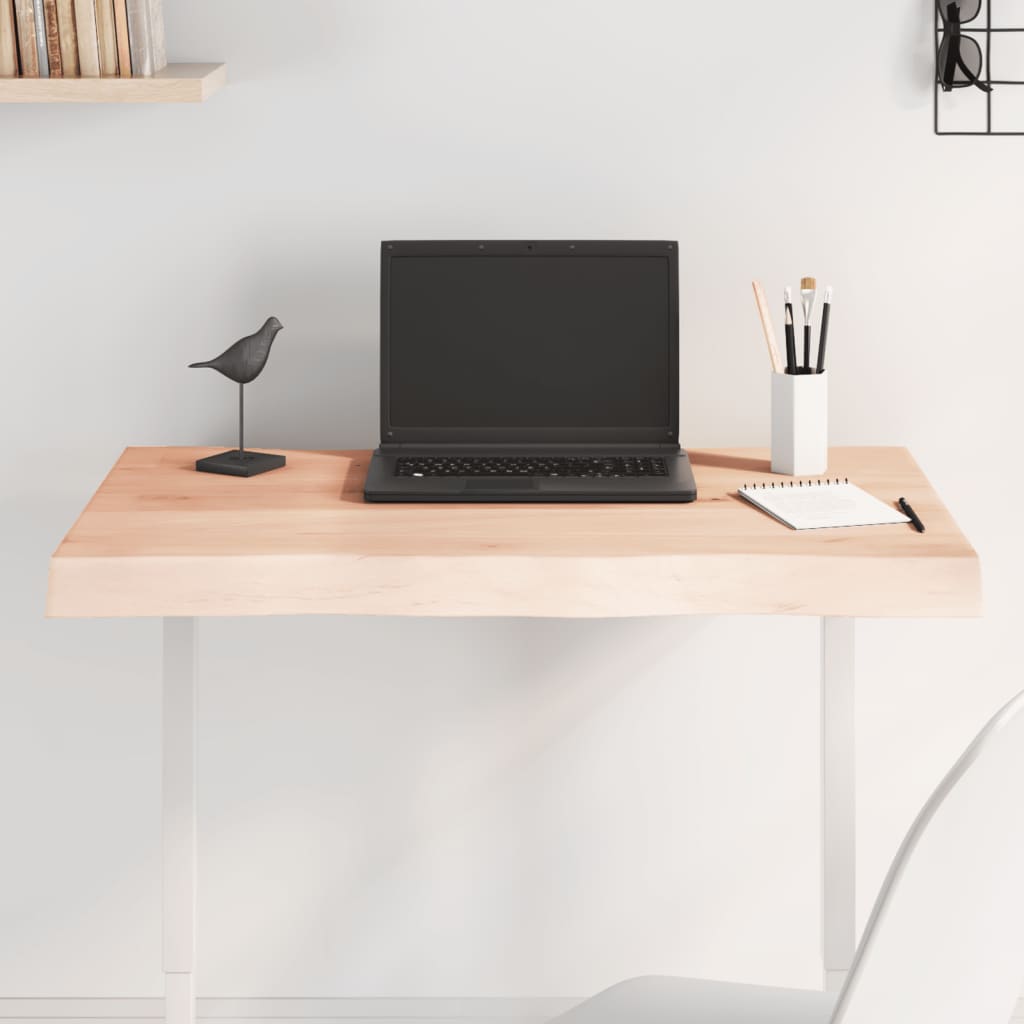 bordplade 80x60x(2-6)cm naturlig kant ubehandlet massivt træ billede