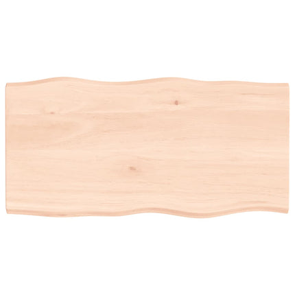 bordplade 100x50x2 cm naturlig kant ubehandlet massivt egetræ