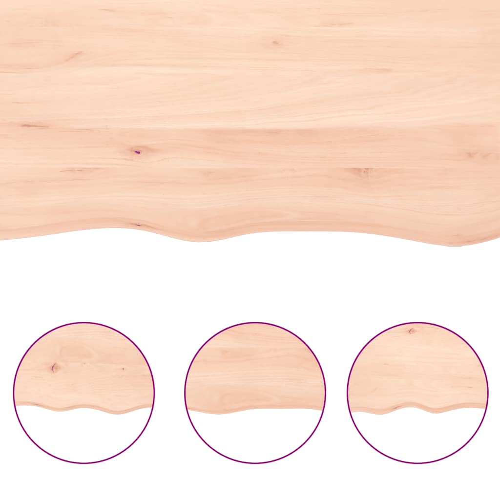 bordplade 140x60x(2-6)cm naturlig kant ubehandlet massivt træ