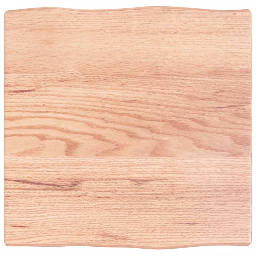 bordplade 40x40x2 cm naturlig kant behandlet egetræ lysebrun