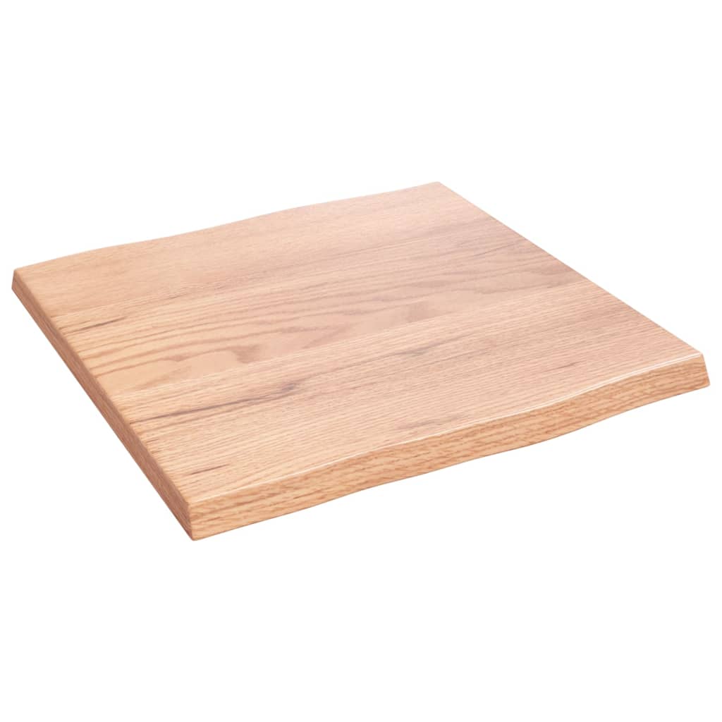 bordplade 40x40x2 cm naturlig kant behandlet egetræ lysebrun