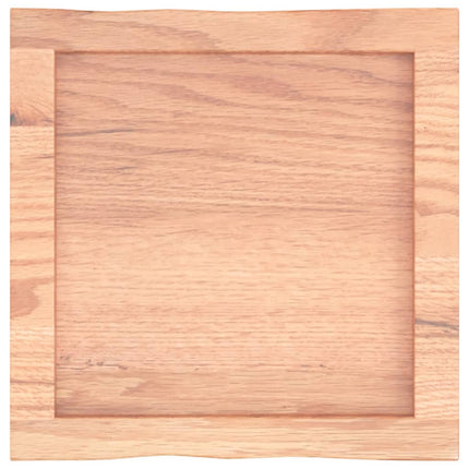 bordplade 40x40x(2-4) cm naturlig kant behandlet træ lysebrun