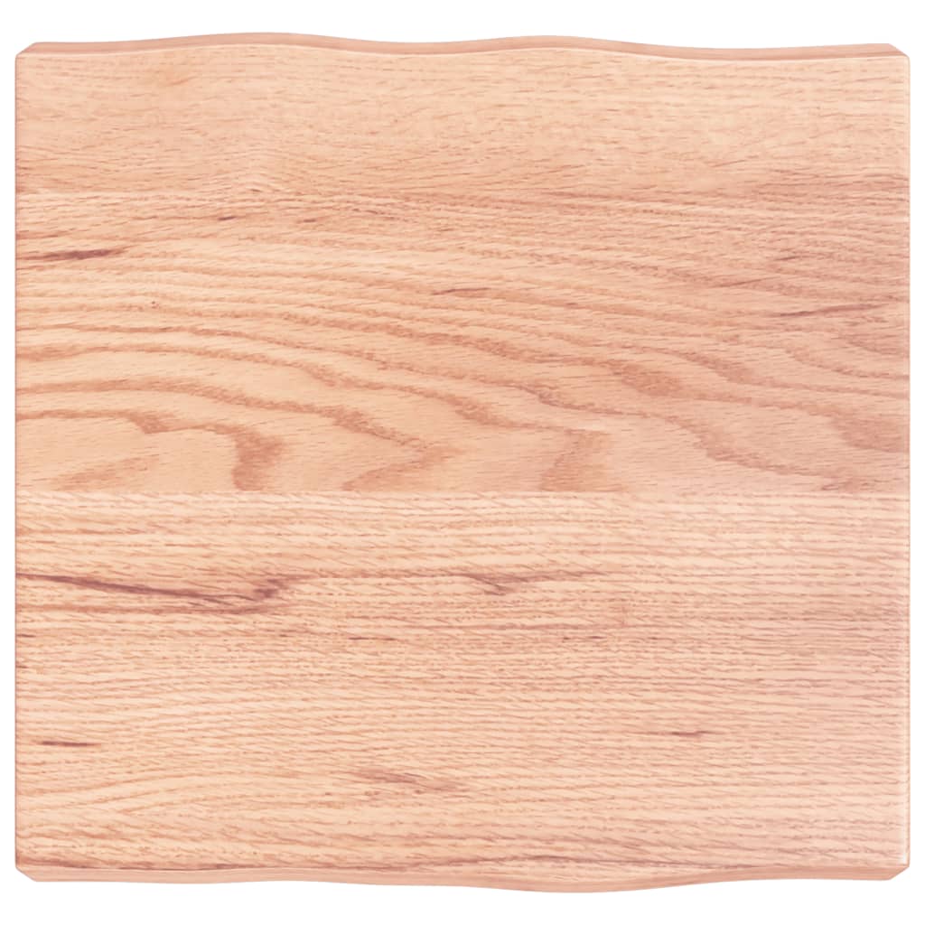 bordplade 40x40x(2-6) cm naturlig kant behandlet træ lysebrun