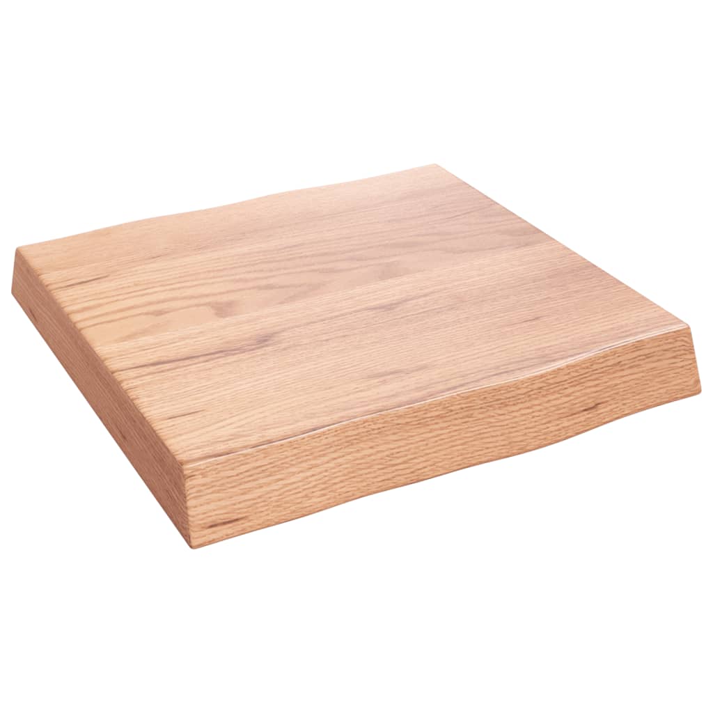 bordplade 40x40x(2-6) cm naturlig kant behandlet træ lysebrun
