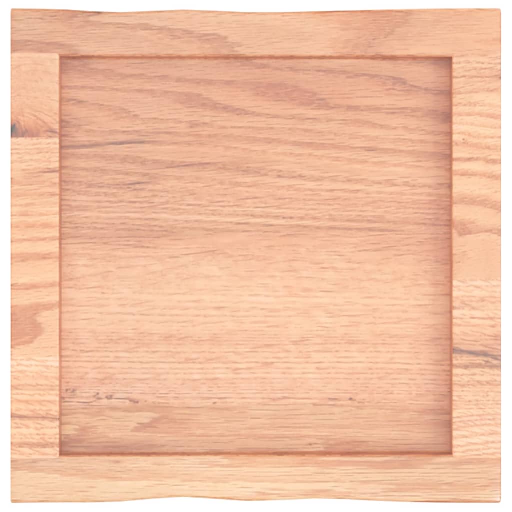 bordplade 40x40x(2-6) cm naturlig kant behandlet træ lysebrun