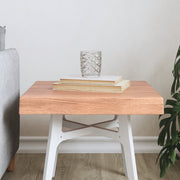 bordplade 40x40x(2-6) cm naturlig kant behandlet træ lysebrun