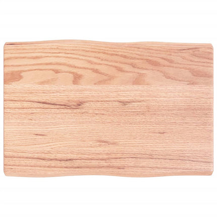 bordplade 60x40x(2-4) cm naturlig kant behandlet træ lysebrun