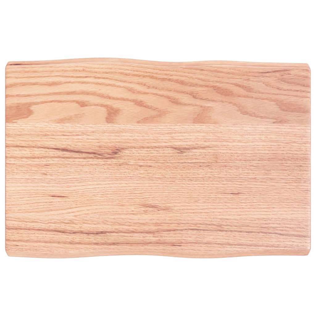 bordplade 60x40x(2-4) cm naturlig kant behandlet træ lysebrun