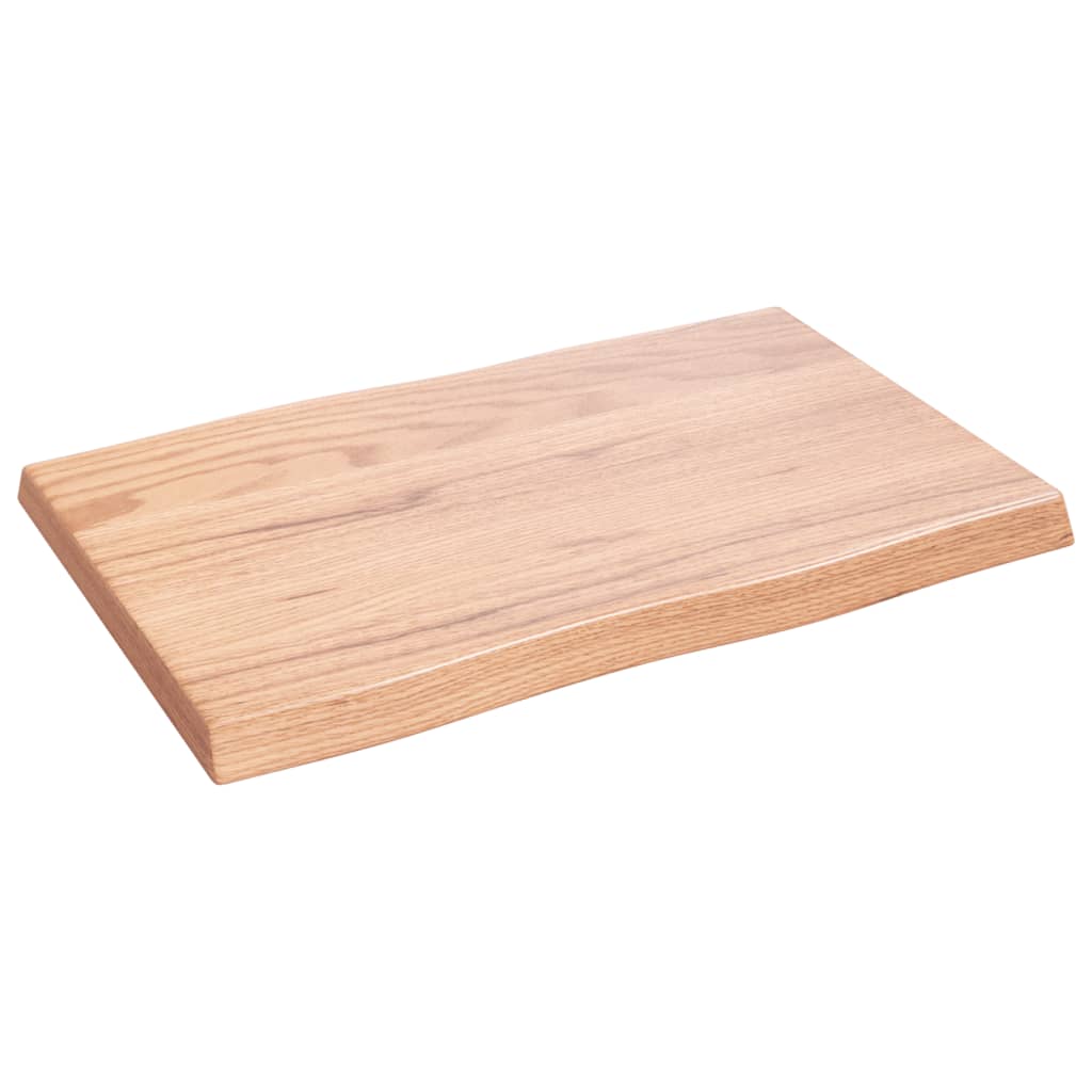 bordplade 60x40x(2-4) cm naturlig kant behandlet træ lysebrun
