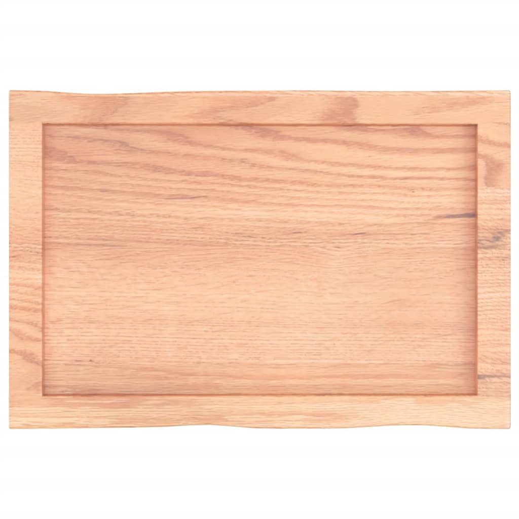 bordplade 60x40x(2-4) cm naturlig kant behandlet træ lysebrun