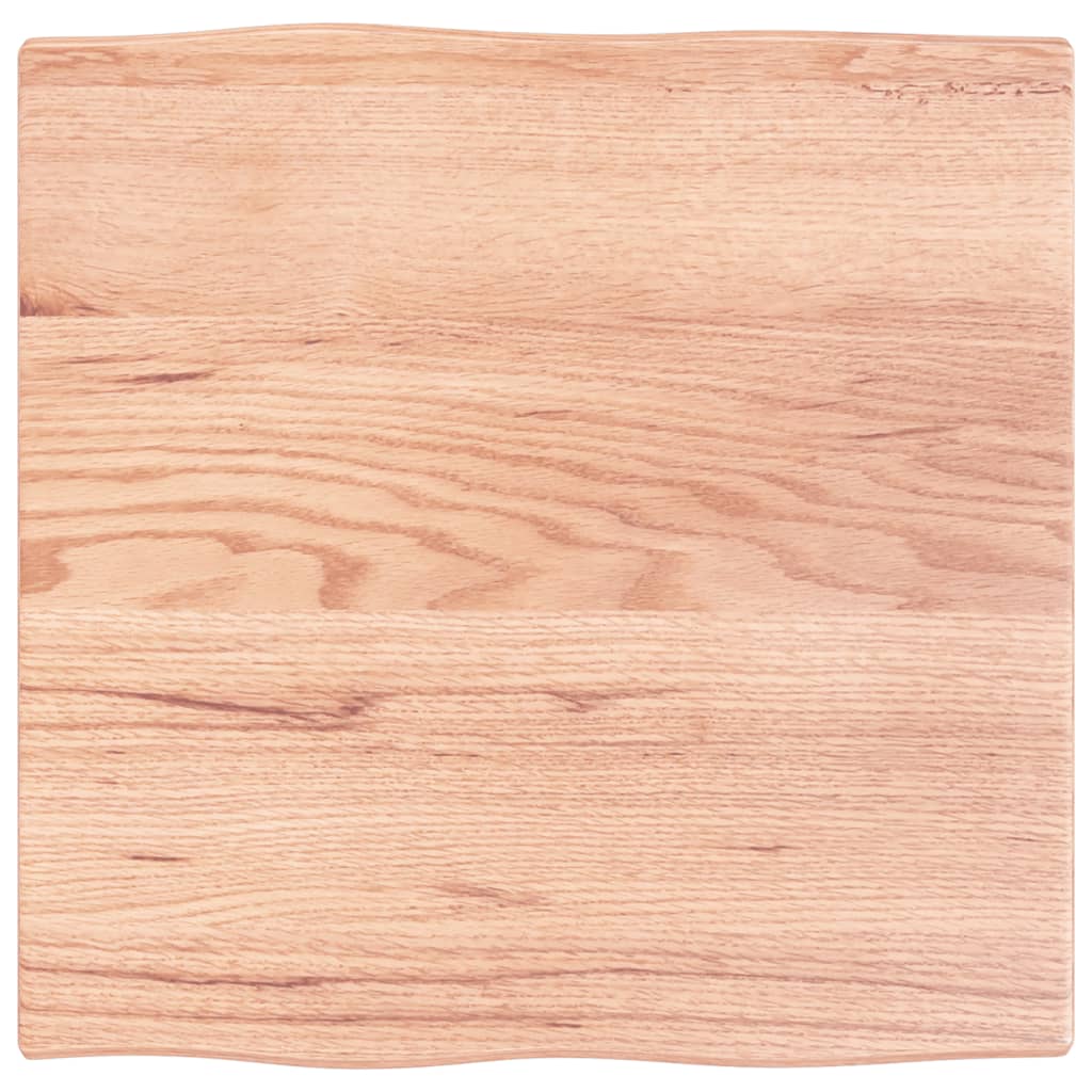 bordplade 60x60x2 cm naturlig kant behandlet egetræ lysebrun