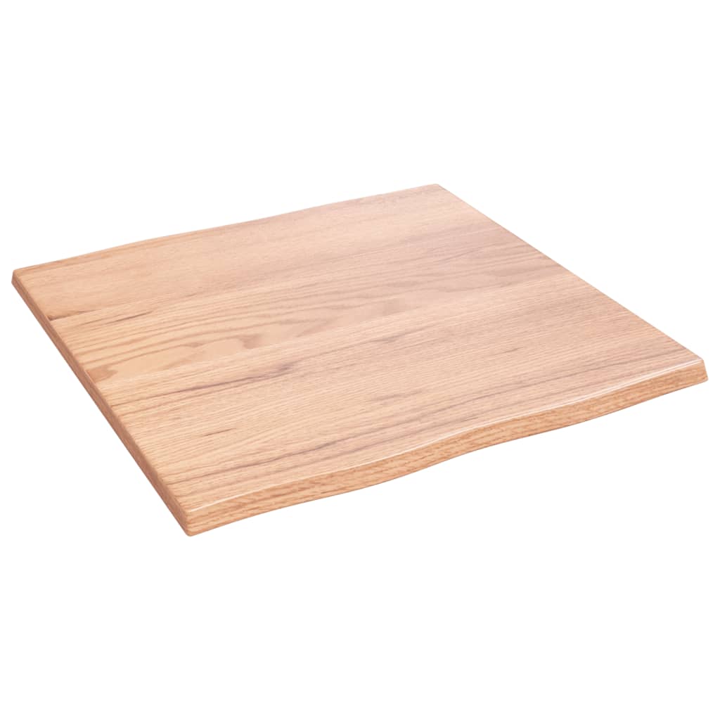 bordplade 60x60x2 cm naturlig kant behandlet egetræ lysebrun