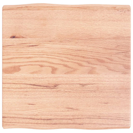 bordplade 60x60x(2-4) cm naturlig kant behandlet træ lysebrun