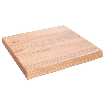 bordplade 60x60x(2-6) cm naturlig kant behandlet træ lysebrun