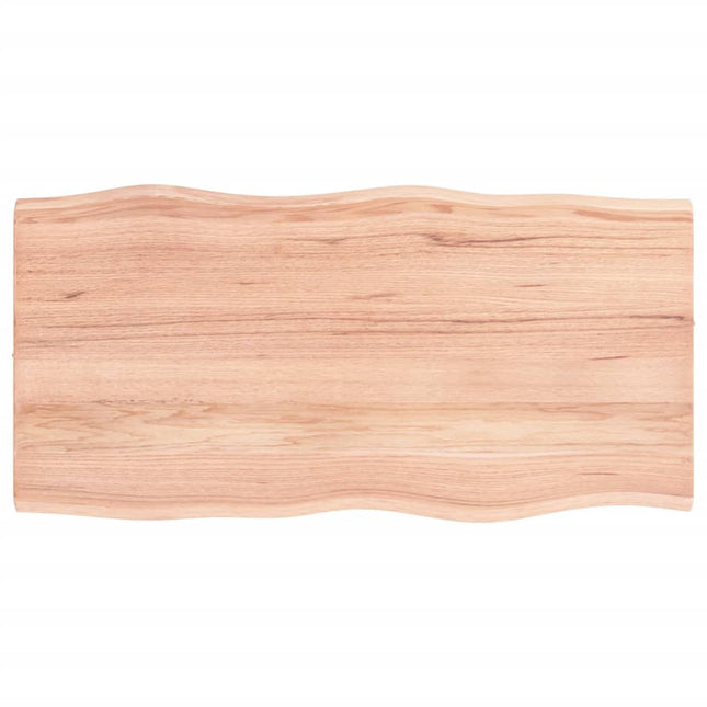 bordplade 80x40x2 cm naturlig kant behandlet egetræ lysebrun