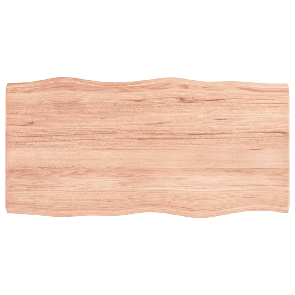 bordplade 80x40x(2-4) cm naturlig kant behandlet træ lysebrun