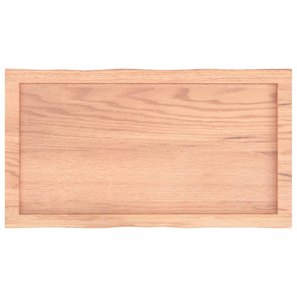 bordplade 80x40x(2-4) cm naturlig kant behandlet træ lysebrun