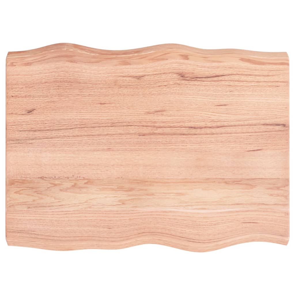 bordplade 80x60x(2-6) cm naturlig kant behandlet træ lysebrun