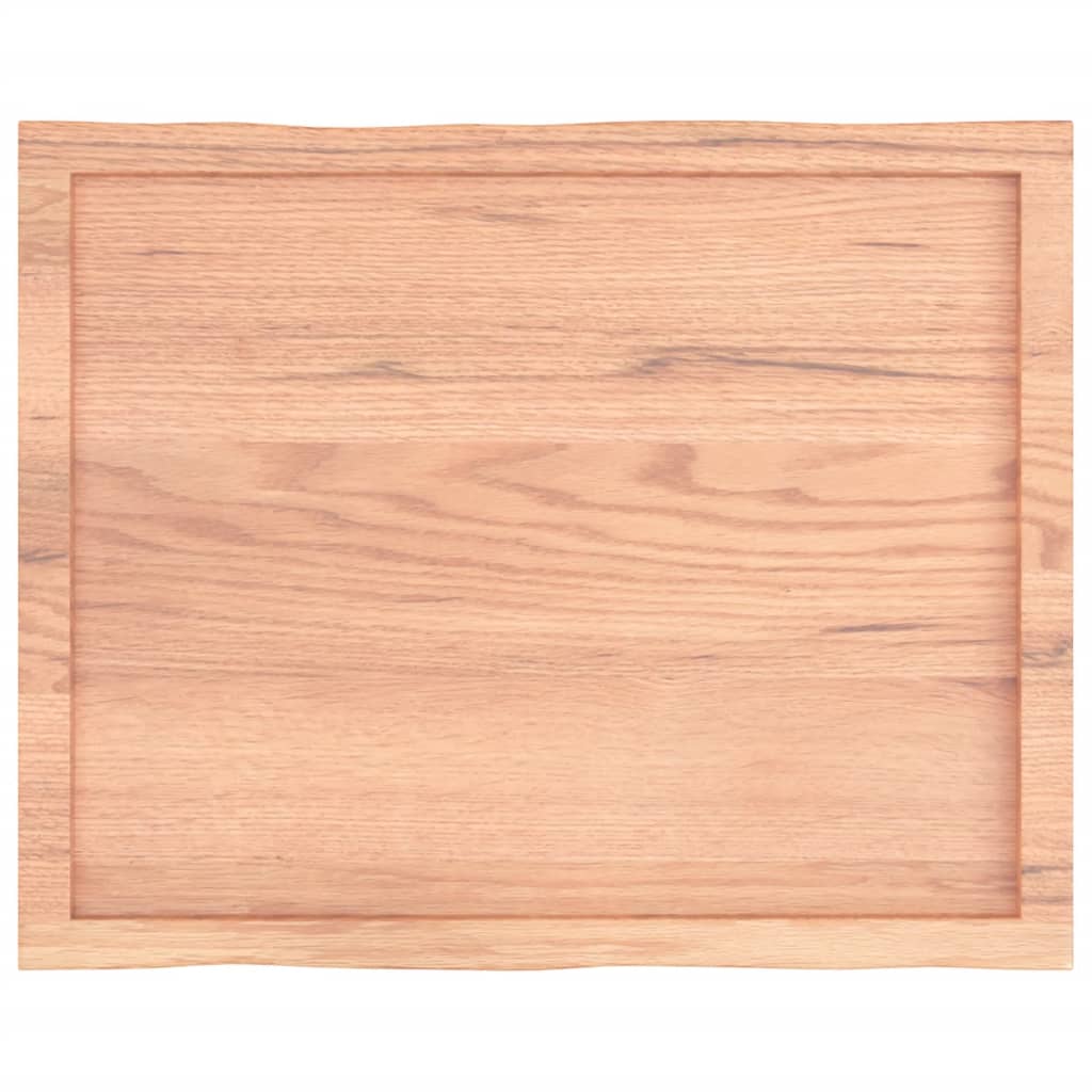 bordplade 80x60x(2-6) cm naturlig kant behandlet træ lysebrun