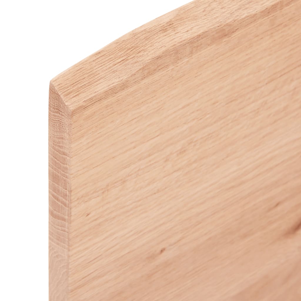 bordplade 100x40x2 cm naturlig kant behandlet egetræ lysebrun