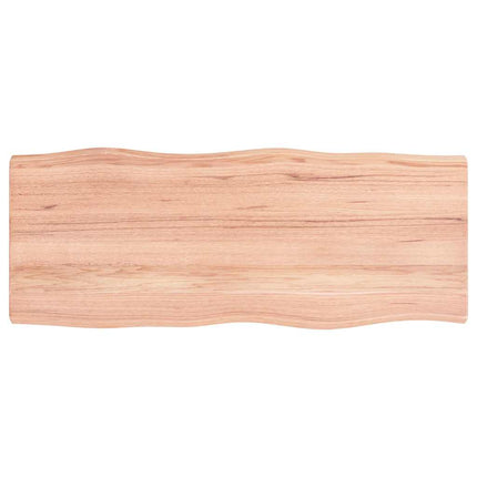 bordplade 100x40x(2-4) cm naturlig kant behandlet træ lysebrun