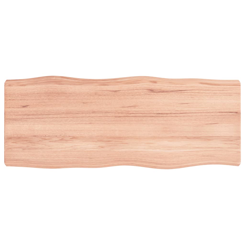 bordplade 100x40x(2-6) cm naturlig kant behandlet træ lysebrun