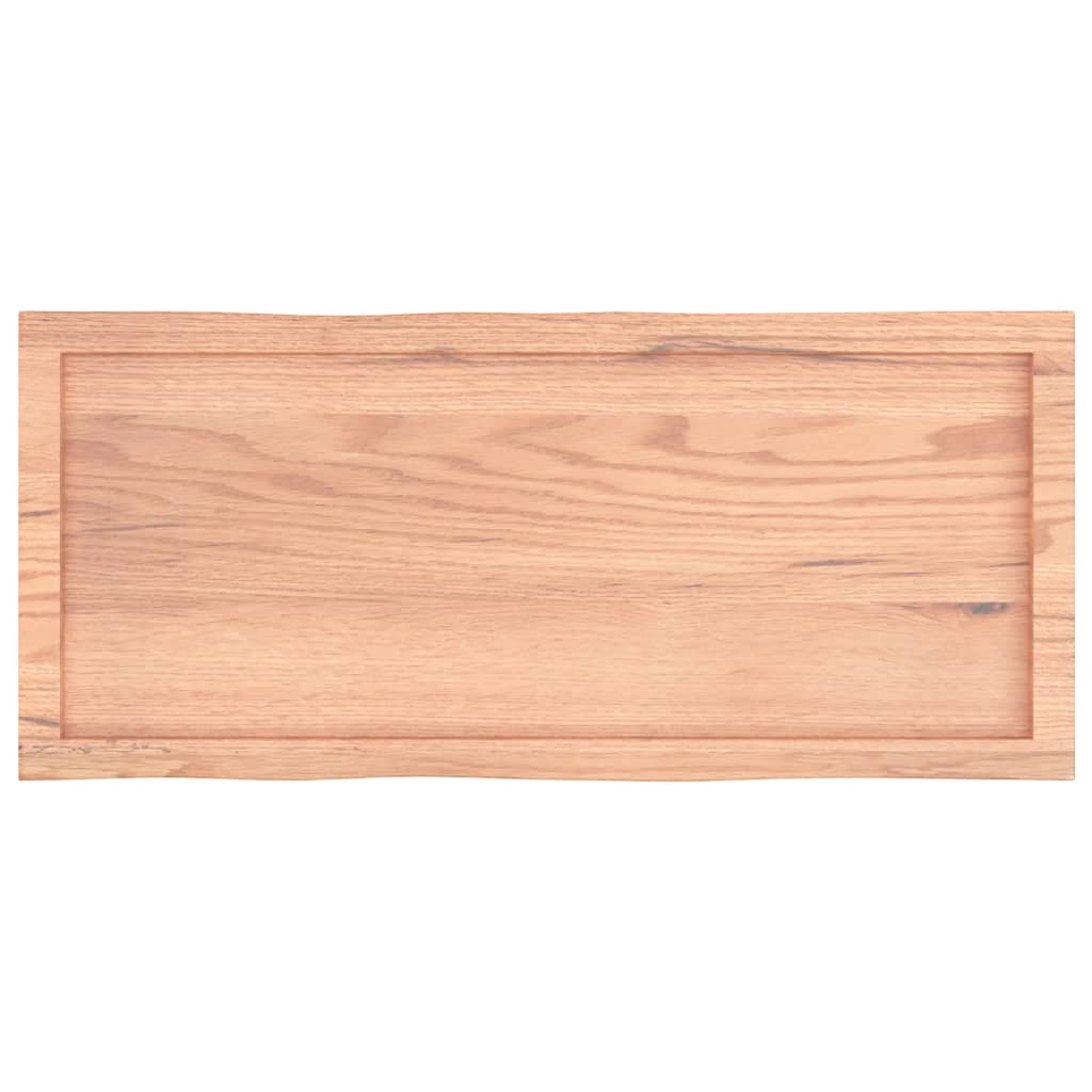 bordplade 100x40x(2-6) cm naturlig kant behandlet træ lysebrun