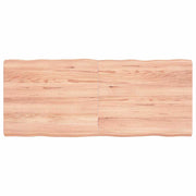 bordplade 120x50x(2-6) cm naturlig kant behandlet træ lysebrun